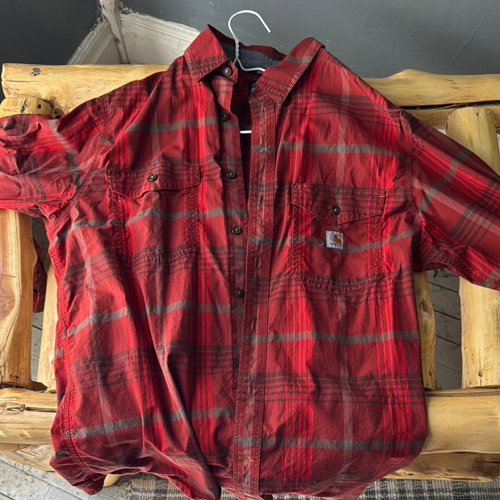 Carhartt Red Plaid Button-Up Shirt